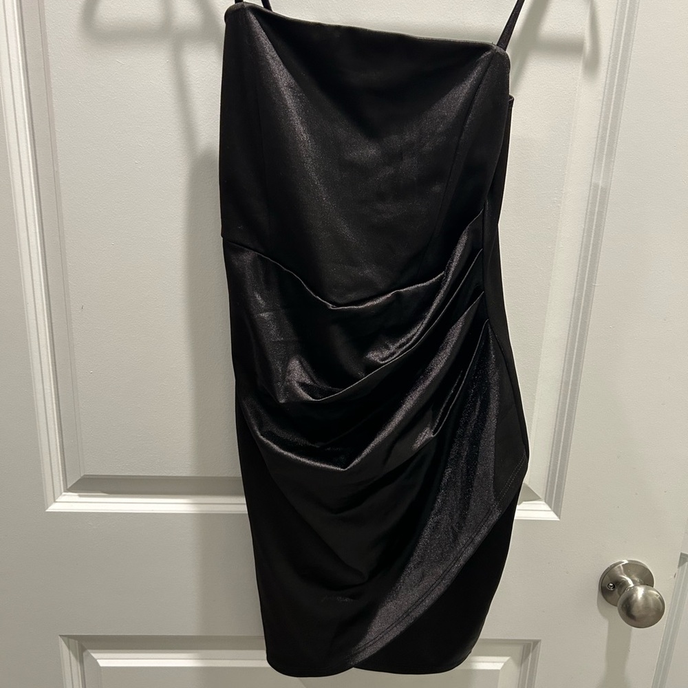 Elegant Black Draped Dress